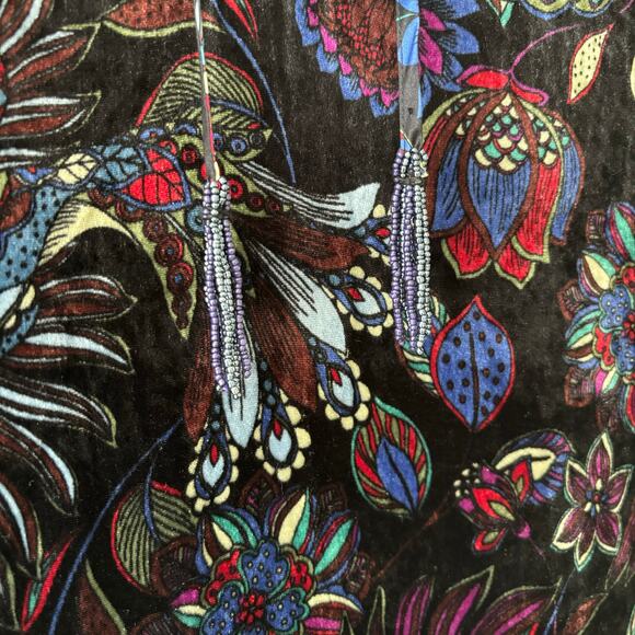 Johnny Was Rayon Silk Vibrant Floral Tie Front Kimono Dress NWT Size Small - Picture 5 of 10